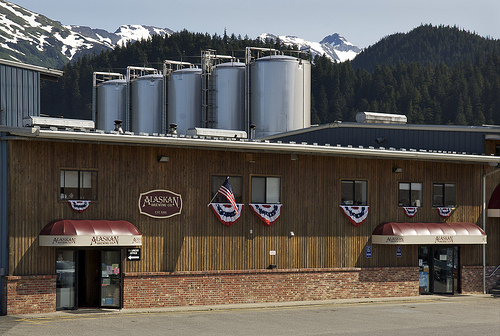 Using a first-of-its-kind steam boiler fueled by spent grain, the Alaskan Brewing Company in Juneau will reduce its use of fuel oil by over 65 percent.  The boiler was funded in part through the USDA Rural Energy for America (REAP) Program.   Photo credit: Alaska Brewing Company photo. 