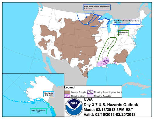 United States 3-7 Day Hazards Outlook
