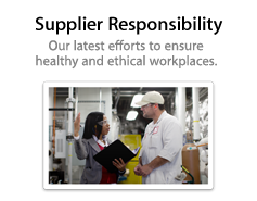 Supplier Responsibility. Our latest efforts to ensure healthy and ethical workplaces.