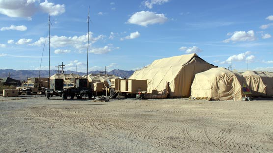 The tactical operations center for the 2nd Brigade, 1st Armored Division at the Network Integration Evaluation 12.1.