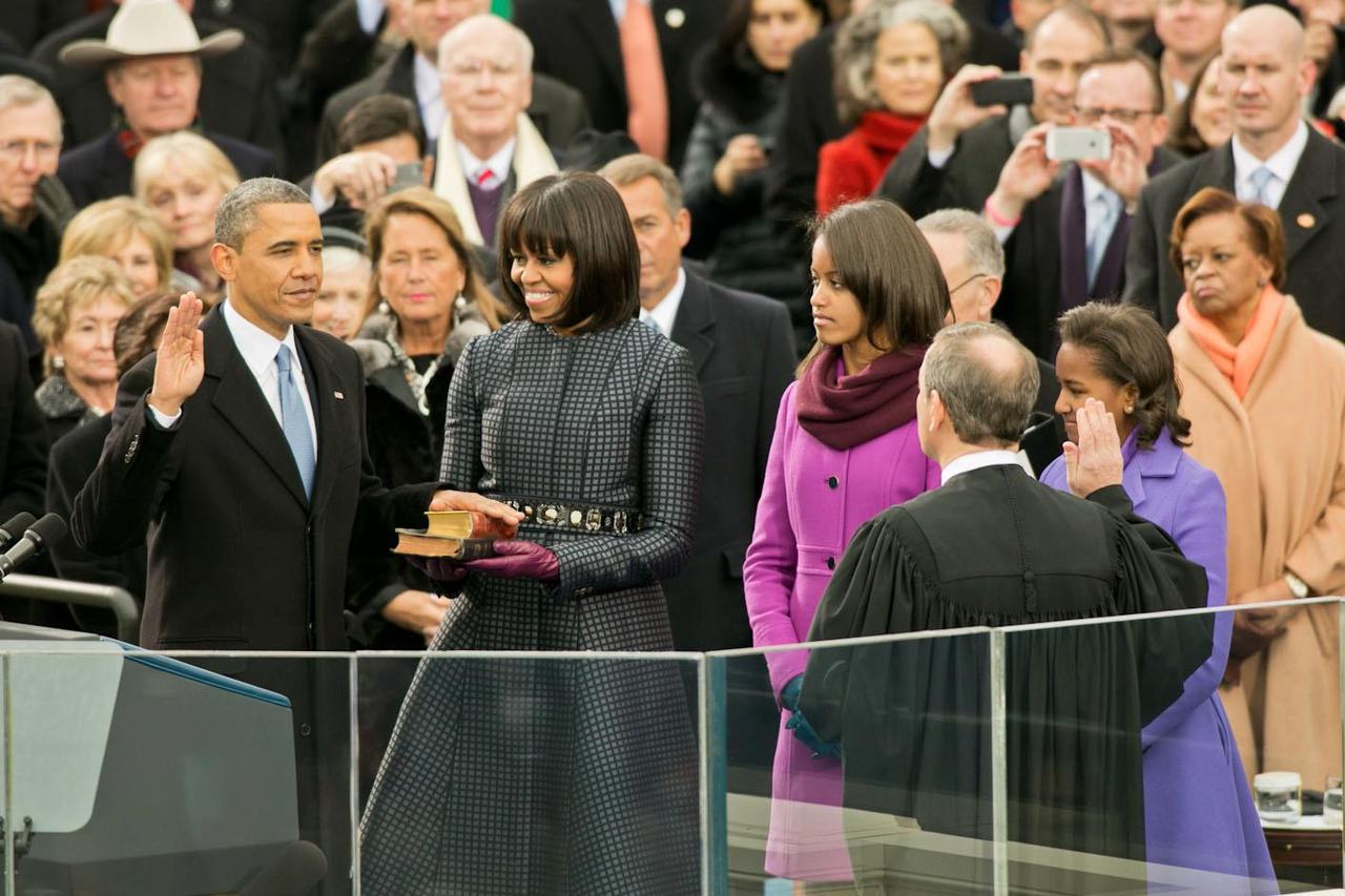 Image description: Supreme Court Chief Justice John Roberts administers the oath of office to President Barack Obama during the Inaugural swearing-in ceremony at the U.S. Capitol yesterday.
Read the official transcript or watch the swearing-in ceremony.
Official White House photo by Sonya N. Hebert