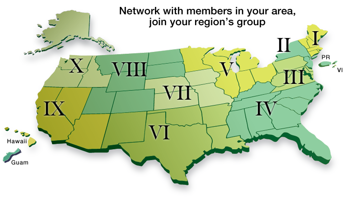 Network with members in your area, join your region's group.