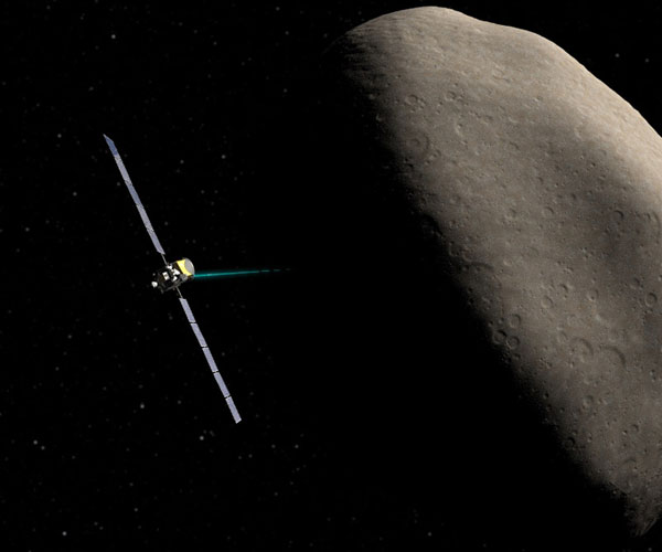 Artist's concept of the Dawn spacecraft at Ceres