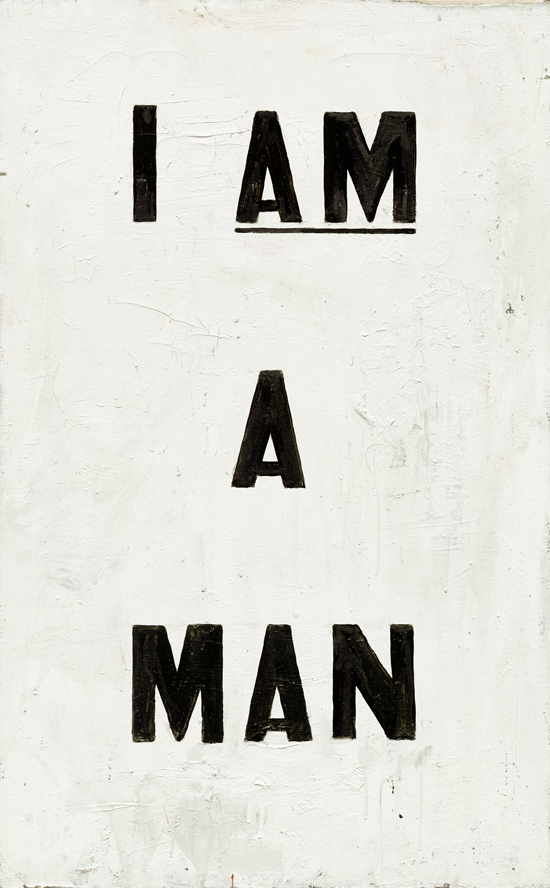 Image: Glenn Ligon, Untitled (I Am a Man), 1988