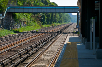 The end of the Riverdale station platform, Bronx, New York City along the Hudson River. (iStockphoto.com/Jay Lazarin)