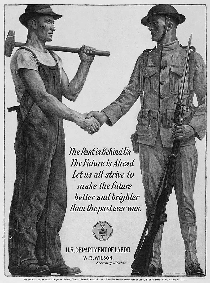 1918 poster men shaking hands
