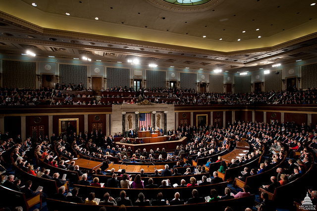 Image description: The State of the Union, given in the House Chamber of the U.S. Capitol on January 24, 2012.
Photo from the The Architect of the Capitol on Flickr.
President Obama will give the 2013 State of the Union address on Tuesday, February 12, at 9&#160;pm ET. You can watch it live on the White House&#8217;s website.