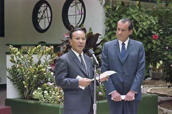 Joint statement by Presidents Nguyen Van Thieu and Nixon at Midway Island.