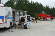 Soldiers and Airmen from the Florida National Guard work with first responders from the region during Operation Communicate Freedom, an interoperable communications exercise at Camp Blanding Joint Training Center, June 29-30. The exercise is one of a series of exercises throughout the state to test the ability of response agencies to communicate with each other during disasters. Photo by Sgt. 1st Class Blair Heusdens