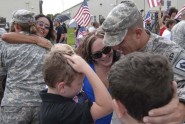 Family members greet the Soldiers of the 715th Military Police Company upon the unit's return to Melbourne, Fla., July 2, 2009. The unit had been deployed to Afghanistan for a year in support of Operation Enduring Freedom. Photo by Tech. Sgt. Thomas Kielbasa