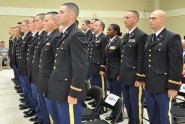 Twenty-six Florida Army National Guard Officer Candidate School (OCS) graduates prepare to take the Oath of Officer and swear-in as second lieutenants during a graduation ceremony at Camp Blanding Joint Training Center, Aug. 20, 2011. Photo by Master Sgt. Thomas Kielbasa