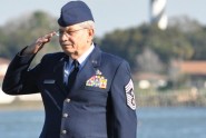 Florida Air National Guard Command Chief Master Sgt. Charles Wisniewski salutes during his retirement ceremony at the Florida National Guard Headquarters in St. Augustine, Fla., Jan. 6, 2012. Photo by Master Sgt. Thomas Kielbasa