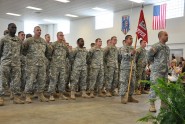 Soldiers from the Florida Army National Guard's 870th Engineer Company form up during a deployment ceremony in Crestview, Fla., June 16, 2012. More than 90 Soldiers from the unit will be deploying to Afghanistan for a year-long mission. Photo by Master Sgt. Thomas Kielbasa