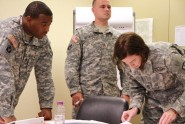 Sgt. 1st Class Edward Stokes, Staff Sgt. Jesse Lockhart, and Sgt. 1st Class Rebecca Deen during the recent training course at Camp Blanding Joint Training Center. Courtesy photo