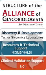 The Alliance is structured as a partnership for discovery and development by the Tumor Glycomics Laboratories with technical resources and support provided by NIGMS and NHLBI, and clinical validation support from NCI.
