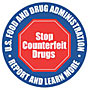 Logo para reportar medicinas falsas (FDA)