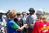 An AmeriCorps member meets with a member of the Kansas City Chiefs family. (Photo by Scott Julian, 2011)