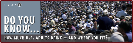 Banner showing a crowded sporting event with the text - Do you know... how much U.S. adults drink - and where you fit?