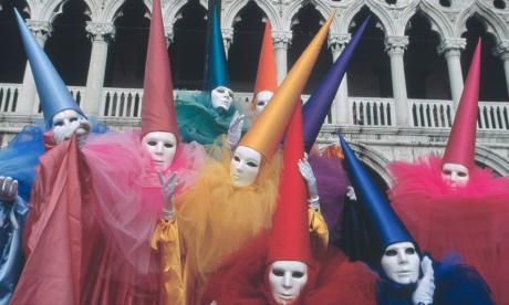 Carnaval masqueraders in Venice, Italy