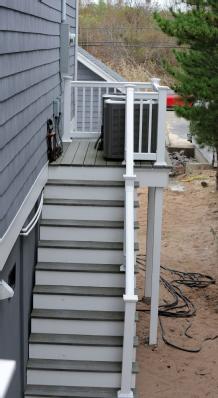 This staircase was built specifically to lead to a platform on the exterior of a home along the Long Island Sound in East Haven, Conn.