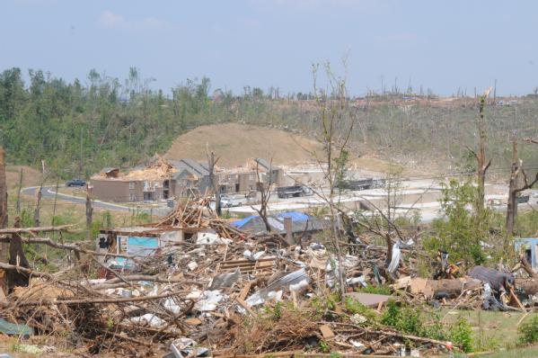 Damaged area in Tuscaloosa, Alabama.