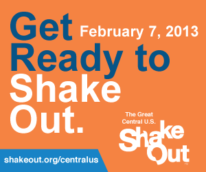 Image for Great Central U.S. ShakeOut drill on April 28, 2011 at 10:15 CDT.