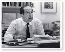 [Salvador Luria in his office at MIT]. [ca. 1970s].