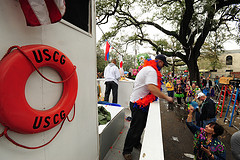 Coast Guard float takes part in King Rex parade