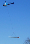 Picture of a helicopter with the airborne sensor.