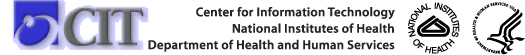 The CIT, NIH, and HHS logos
