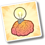 brain with lightbulb