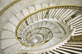 Spiral staircase viewed from above