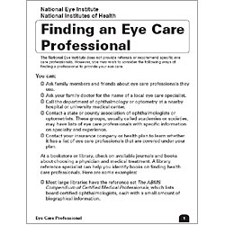 Finding an Eye Care Professional