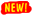 Yellow NEW and expression mark on red background