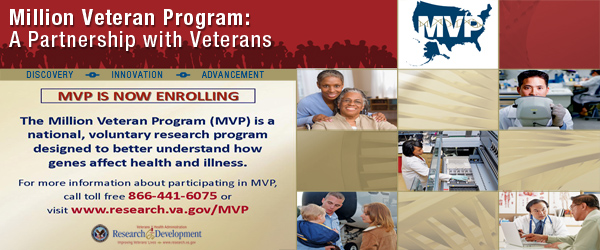 MVP is a research program that will allow current Veterans to help transform health care, not only for themselves, but for future generations of Veterans.ion logo. are proud of thier accomplishment