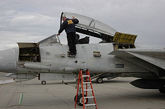 DCIS agent with seized F-14 "Tomcat" fighter jet