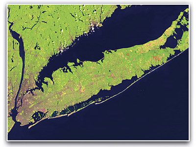 Satellite view of Long Island