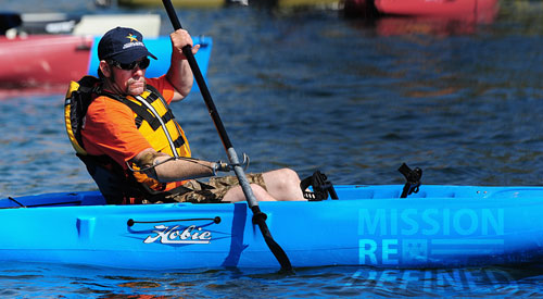 Photo of Veteran and kayaking