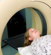 Child getting a CT scan