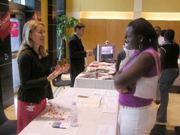 An American diplomat speaks with a prospective student about her college experience in the United States (Dpt of State)