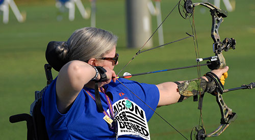 Photo of veterans participating in archery