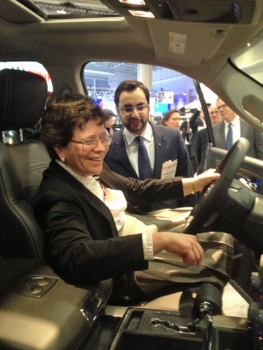 Deputy Secretary Blank Inspects a Display Model at the Washington, D.C. Auto Show