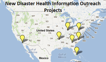 2012 Disaster Health Information Outreach & Collaboration Project Sites