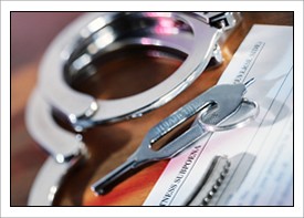 Handcuffs on document