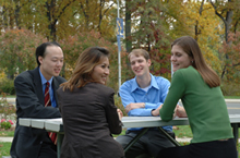 Employees enjoy a picnic