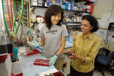 Image of two researchers in a lab