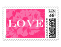 Pink Floral Love Custom Postage
