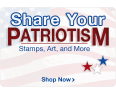 Share Your Patriotism Stamps, Art, and More Shop Now