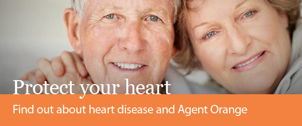 Protect your heart. Find out more about heart disease and Agent Orange. Image of older man with his spouse.