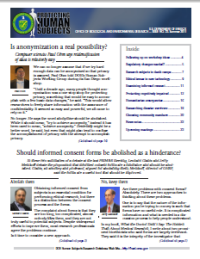 Front page of newsletter